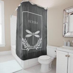 Rideaux De Douche Silver Dragonfly Rustic Personnalisé