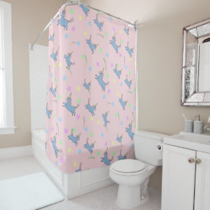 Rideaux De Douche Simple Cute Unicorn arc-en-ciel transparent motif