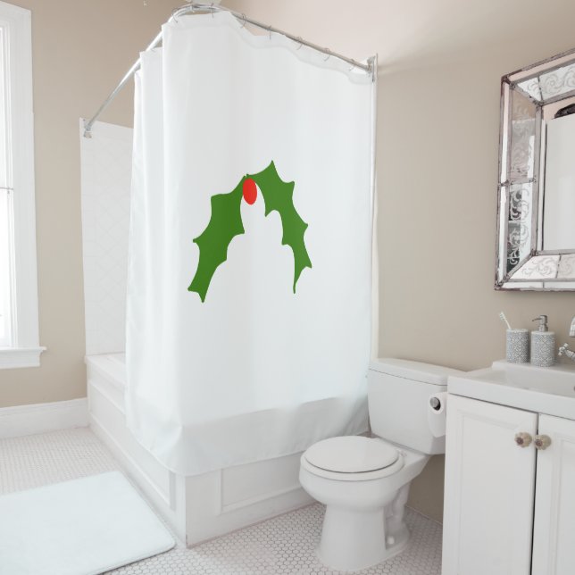 Rideaux De Douche simple et minimal ajouter votre logo nom aquarelle (En situation)