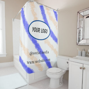 Rideaux De Douche simple et minimal ajouter votre logo nom aquarelle