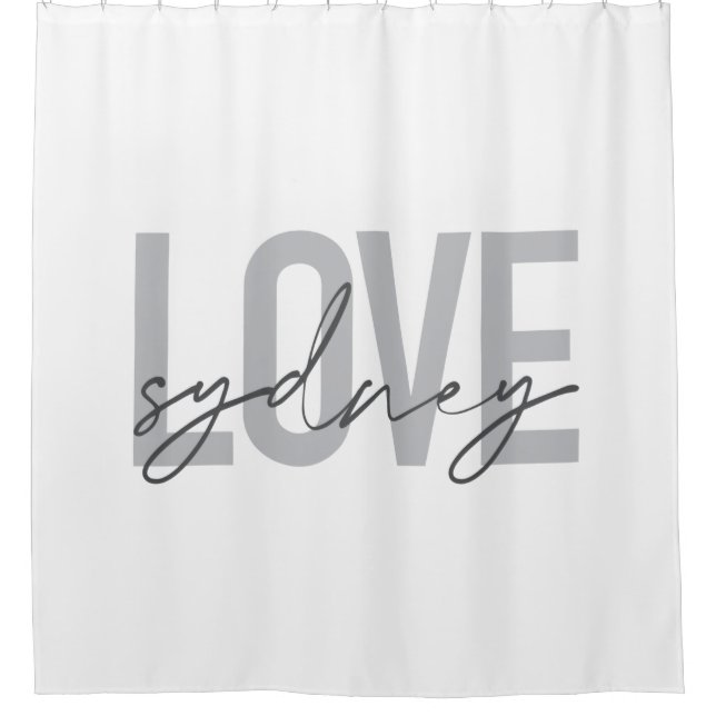 Rideaux De Douche Simple, moderne, cool, design urbain Amour Sydney (Devant)