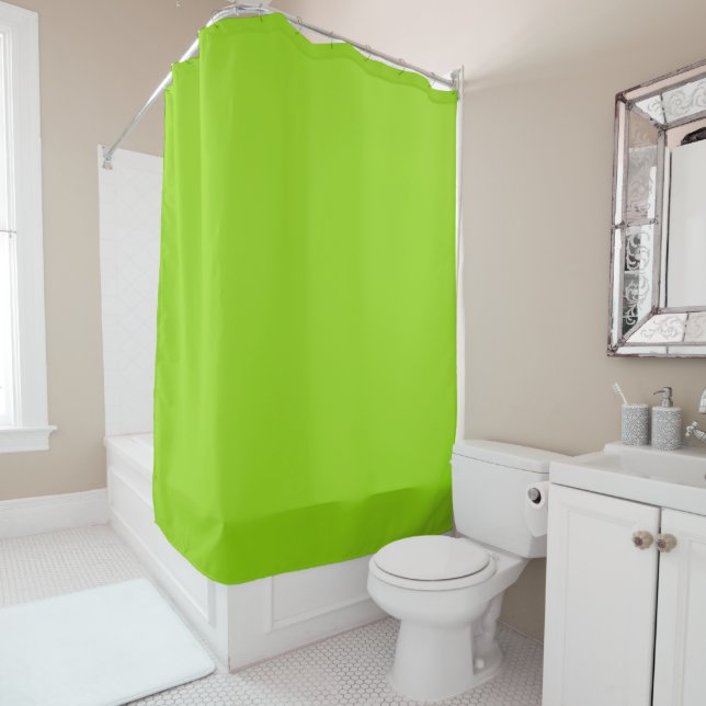 Rideaux De Douche Simple vert uni (En situation)