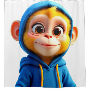 Rideaux De Douche Singe jaune mignon