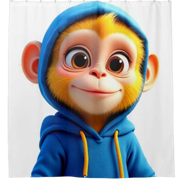 Rideaux De Douche Singe jaune mignon (Devant)