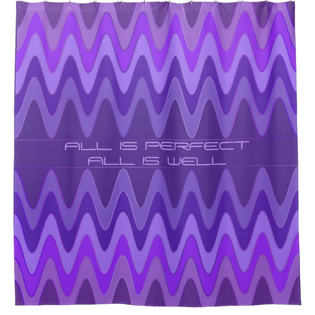 Rideaux De Douche Sinus Waves motif - violet violet + vos idées (Devant)