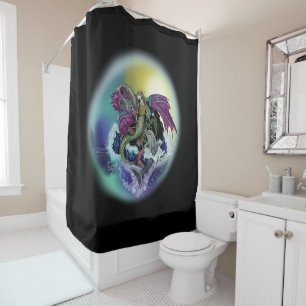 Rideaux De Douche Sirène, dragon, &Dolphin