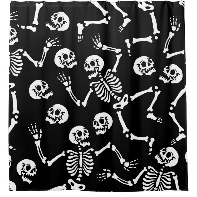 Rideaux De Douche Skeleton Dance Party : Halloween sans couture (Devant)