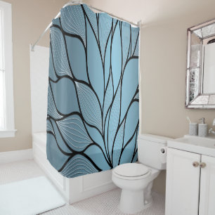Rideaux De Douche Sky Blue Hues Creative Leave Motif