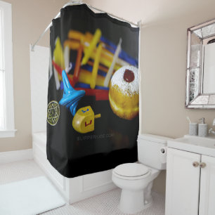 Rideaux De Douche SlipperyJoe nature morte symbolique de Hanukkah fê