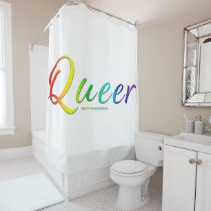Rideaux De Douche SlipperyJoe's queer orgueil couleurs mot vib color