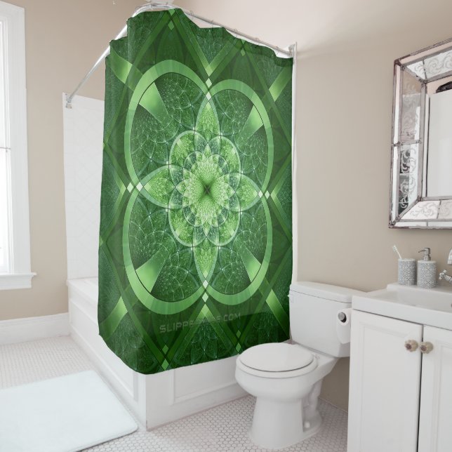 Rideaux De Douche SlipperyJoe's Saint Patrick's Day glowing four feu (En situation)