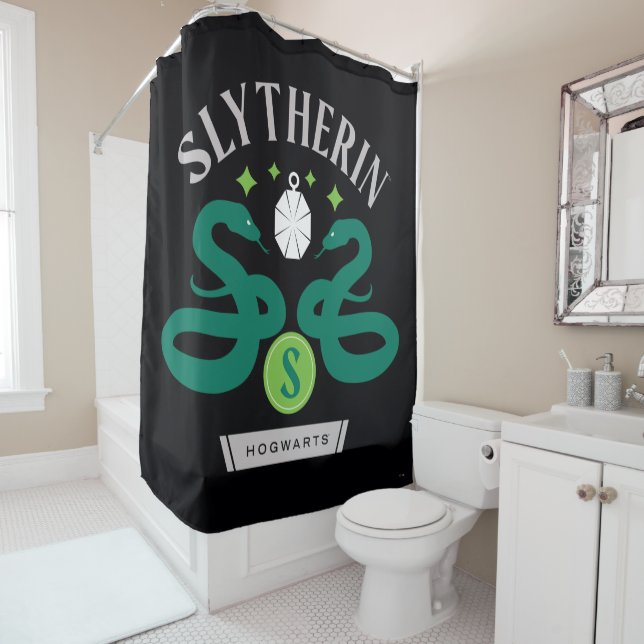 Rideaux De Douche SLYTHERIN™ Double serpent pendentif graphique de l (En situation)