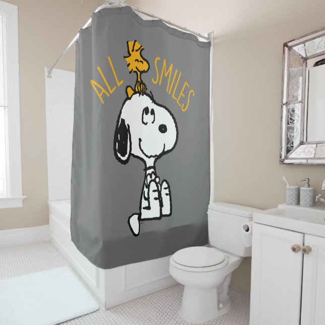 Rideaux De Douche Snoopy & Woodstock - Tous les sourires (En situation)