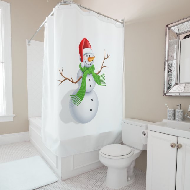 Rideaux De Douche Snowman (En situation)