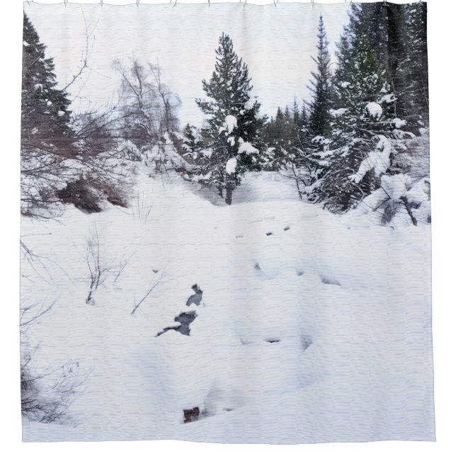 Rideaux De Douche Snowy Mountain Shower Curtain (Devant)