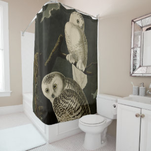 Rideaux De Douche Snowy Owl, John James Audubon's Birds of America