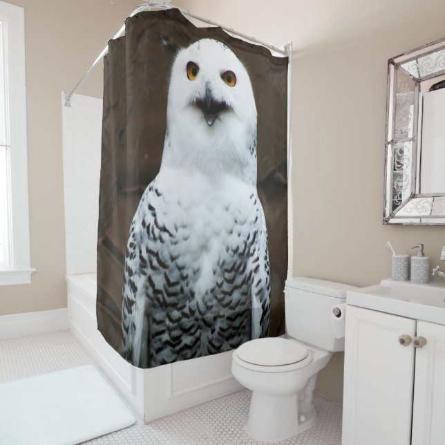 Rideaux De Douche Snowy Owl sccnm (En situation)