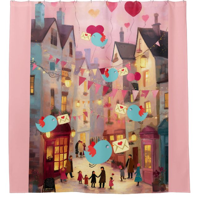RIDEAUX DE DOUCHE SO MANY VALENTINES FOR DELIVERY (Devant)