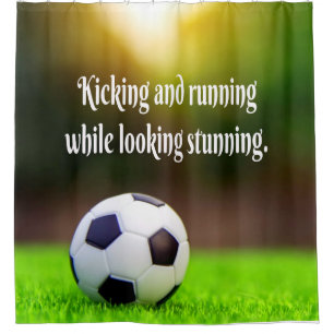 Rideaux De Douche Soccer Motivationnel Inspirationnel Green Field