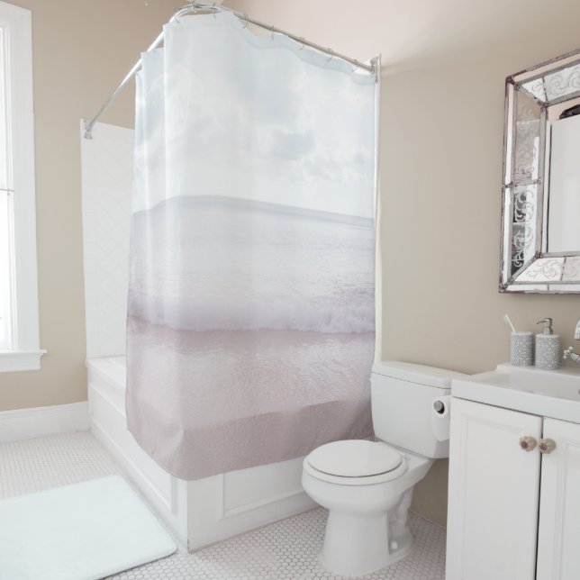 Rideaux De Douche Soft Pastel Ocean Waves 4 #ocean#art (En situation)