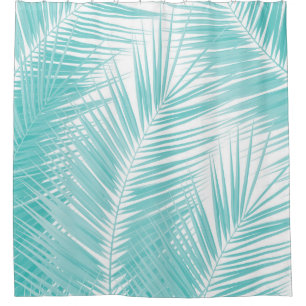 Rideaux De Douche Soft Turquoise Palm Feuilles Dream #1a