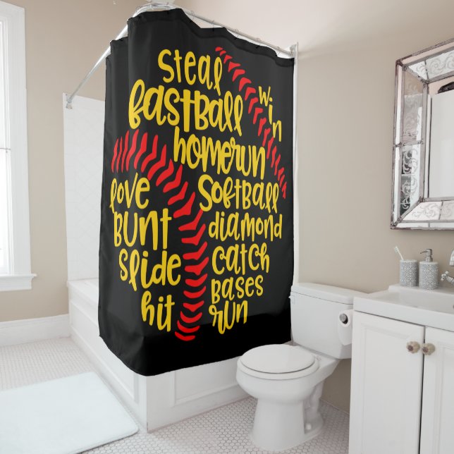 Rideaux De Douche Softball Cute Sayings (En situation)