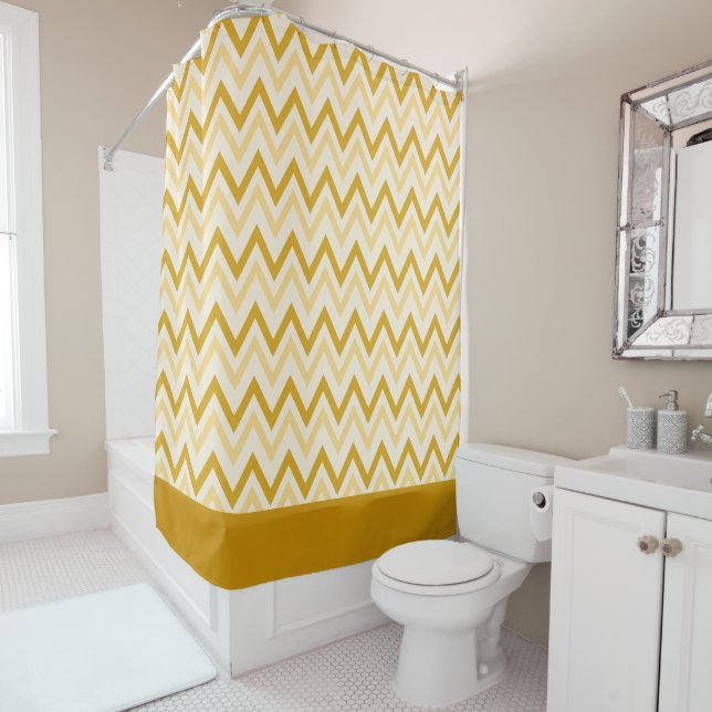 Rideaux De Douche Sol Chevron (En situation)