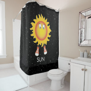 Rideaux De Douche Soleil et étoiles dans l'espace