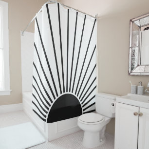 Rideaux De Douche Soleil Levant Soleil Noir Et Blanc Soleil Abstrait