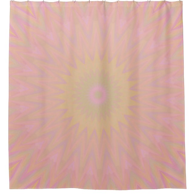 Rideaux De Douche Soleil rose, jaune et vert (Devant)