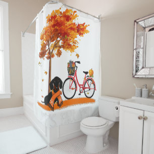 Rideaux De Douche Son Yall Dachshund Vélo Citrouille épice Fall Au