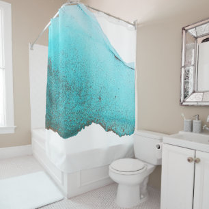 Rideaux De Douche Sophistiqué Turquoise noir blanc Abstrait