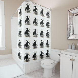 Rideaux De Douche Sorcière d'Halloween contemporaine moderne