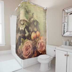 Rideaux De Douche Sorcière Halloween Vintage
