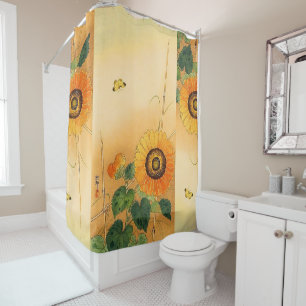 Rideaux De Douche SOUFFLE, BOUTEILLE, FEUILLE VERT Floral japonais