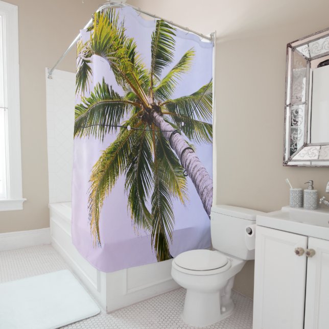 Rideaux De Douche Sous le palmier des Caraïbes 1 (En situation)