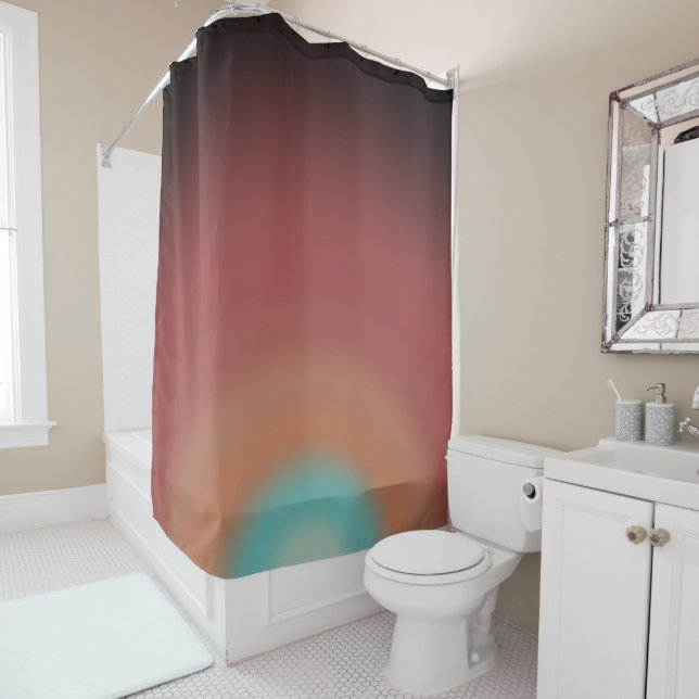 Rideaux De Douche Southwestern Southwest Desert Rainbow Art Design (En situation)