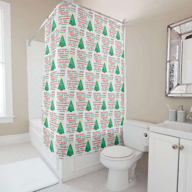 Rideaux De Douche Souvenir de Noël 2020 (En situation)