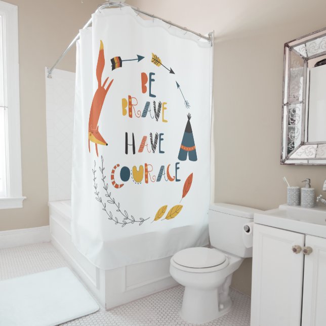 Rideaux De Douche Soyez courageux Ayez Courage Fox (En situation)