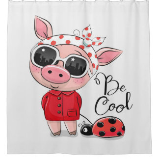 Rideaux De Douche Soyez un porc Cool | Cochon et cocaïne | Cadeau fa