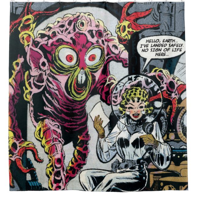Rideaux De Douche Space Adventures #12 Funny 50s Retro Sci-Fi Bande  (Devant)