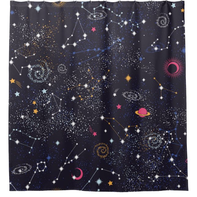 Rideaux De Douche Space Galaxy constellation sans couture motif (Devant)