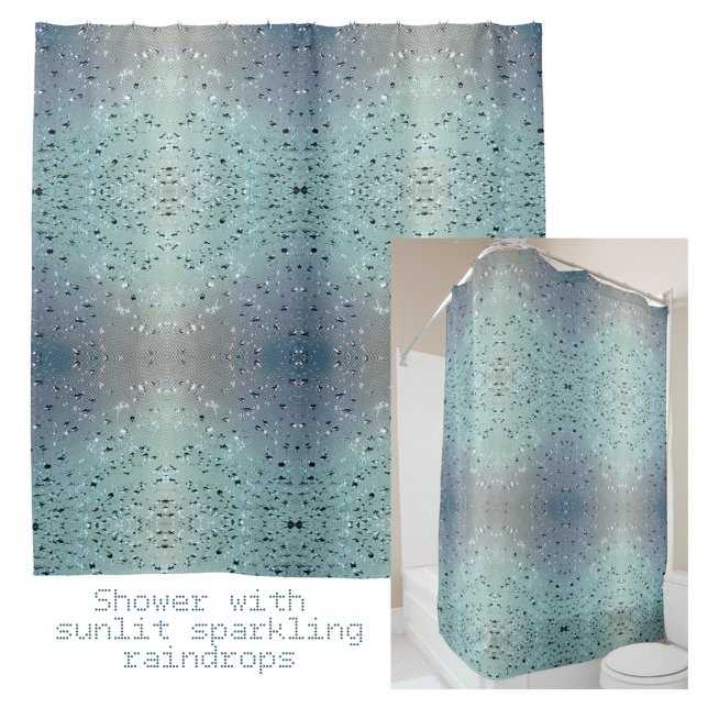 Rideaux De Douche Sparkling Raindrops Boho Chic Aqua (Créateur téléchargé)
