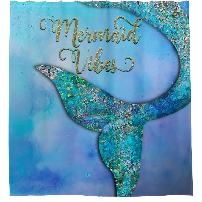 Rideaux De Douche Sparkly Ocean Mermaid (Devant)