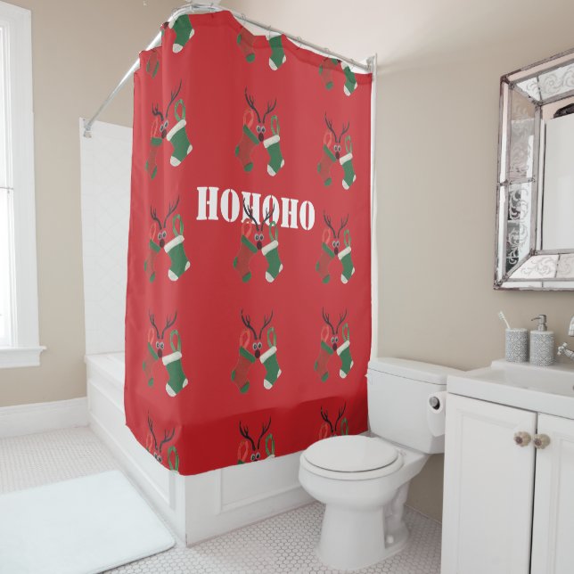 Rideaux De Douche Spécial Jour de Retour à la Maison de Noël (En situation)
