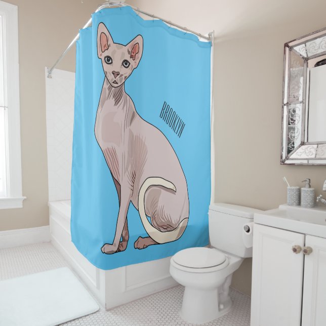 Rideaux De Douche Sphynx cat (En situation)