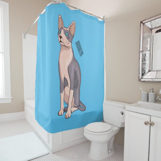 Rideaux De Douche Sphynx cat (En situation)
