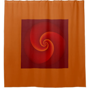 Rideaux De Douche Spirales de puissance Motif fractal - rouge