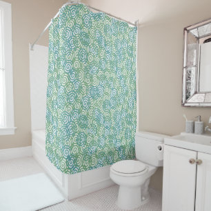 Rideaux De Douche Spirales Vert Bleu