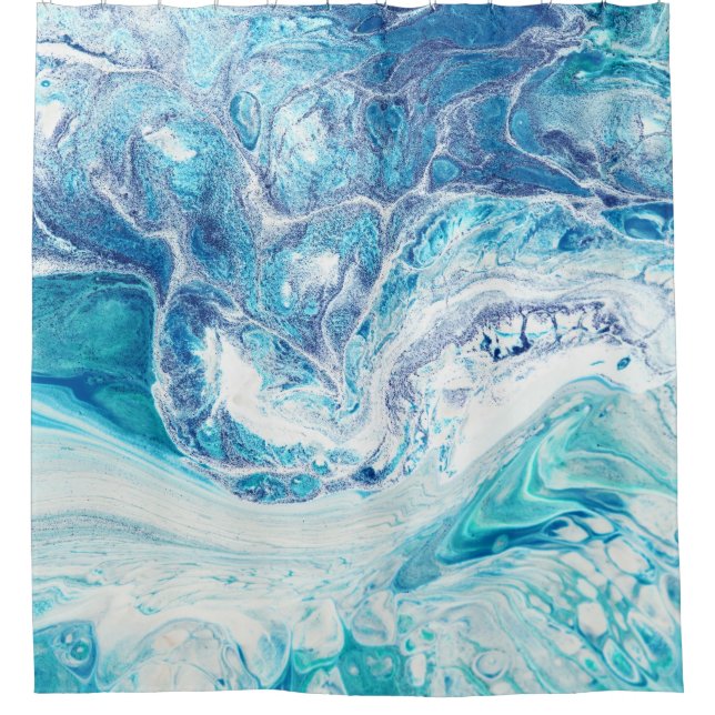Rideaux De Douche Splash couleur : Acrylique Abstrait Arrière - plan (Devant)